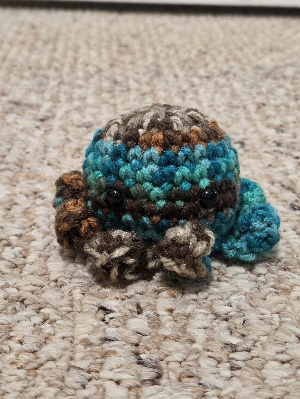 Hand Crafted Teal & Brown "Rocky" Crochet Octopus Plush